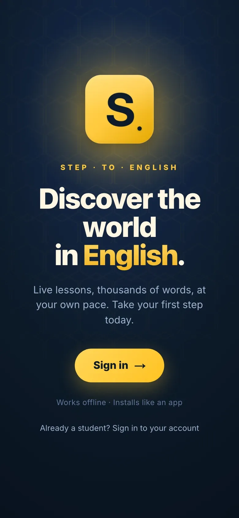 Step to English · PWA: mobile interface